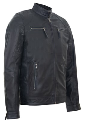 Leather Biker Zipped Racing Jacket