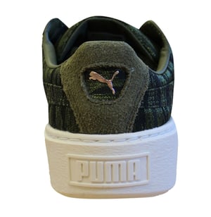 Puma Basket Platform Velvet Rope Olive Low Lace Up Damestrainers 364092 01