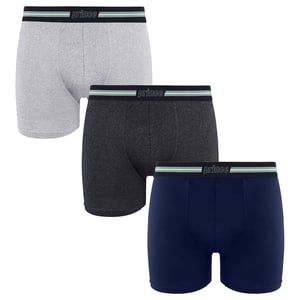 Prince Performance Range 3 Pack Zwart Licht Grijs Navy Heren Boxers MUXPR029