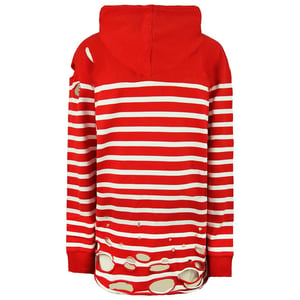 Puma x Balmain Dam Röd Vit Distressed Hoodie