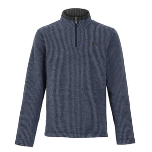 Weird Fish Mens Newark Grid Eco Friendly Quarter Zip Fleece Top (Navy)