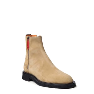 Men's Off White Suede Spongesole Ankle Boots in White