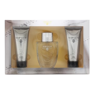 Top Gun Chevron Eau De Toilette 100ml, Hair & Body Wash 100ml + Aftershave Balm 100ml Gift Set