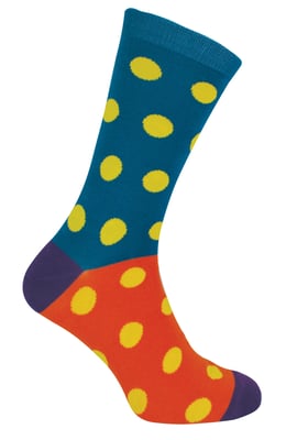 Mr Heron - Mens Bamboo Socks | Novelty Funky Socks | Patterned Argyle Striped Socks | Breathable Soft | Gifts for Him - Spots (Teal)