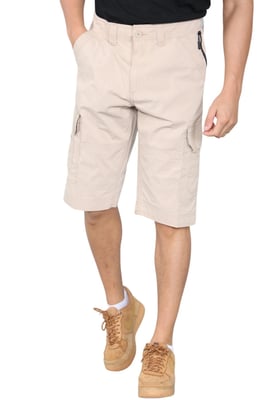 Mens Cargo Multi-Pocket Quick Dry Shorts in Sand