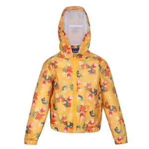 Regatta Childrens/Kids Muddy Puddle Peppa Pig Floral Hooded Waterproof Jacket (Glowlight Yellow)