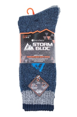 STORM BLOC - 4 Pairs Mens Cushion Sole Hiking Work Boot Socks
