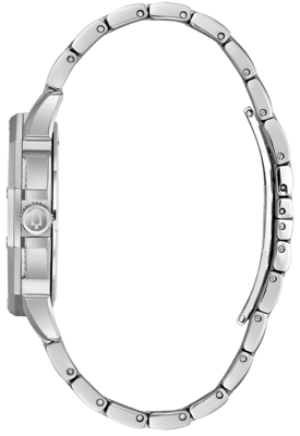 Bulova Kristallen Heren Zilveren Horloge 96C134