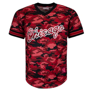 Mitchell & Ness Camo Mesh Team Colour Chicago Bulls Heren T-shirt