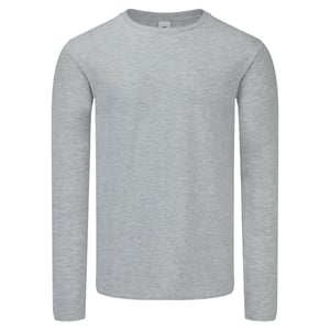 Fruit of the Loom Heren Iconische 150 T-Shirt met lange mouwen (Grijze Heide)