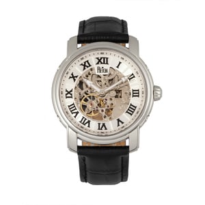 Reign Kahn Automatic Skeleton Leather-Band Watch