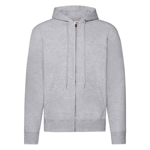Fruit of the Loom Heren Classic Heather Hoodie met rits (Heide Grijs)