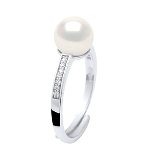 Ring Sieraden - Echte GeCultiveerde Zoetwater Parel Rond 7-8 mm