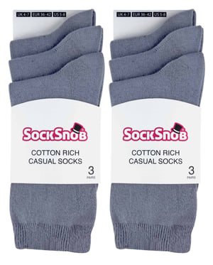 Sock Snob - 6 par enfärgade bomullsstrumpor för damer