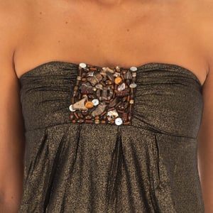Ärmlös T-shirt för kvinnor med bred stickad effekt 10DMT0084