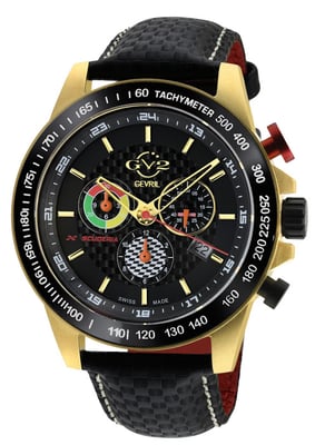 GV2 9922 Men's Scuderia Swiss Quartz Multifunction Chrono Leather Watch