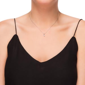 Luxeketting, 925 sterling zilveren laia en glanzende zirkonia met gerhodineerde afwerking