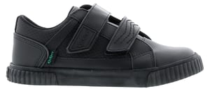 Kickers Younger Boys Shoes Tovni Twin Flex Infant Leather Touch Fasten Black