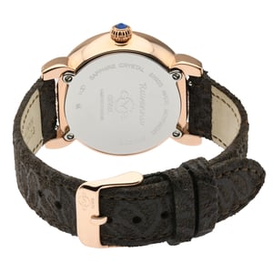GV2 Ravenna Womens Swiss Quartz Brown Mother of Pearl Dial Brown Suede Embossed Watch Watch