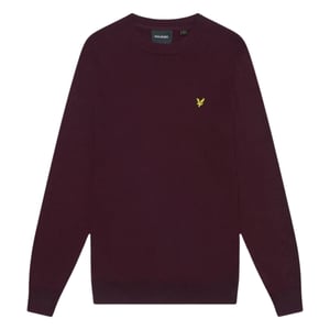 Lyle & Scott Crew Neck Rich Burgundy Pull Over-tröja