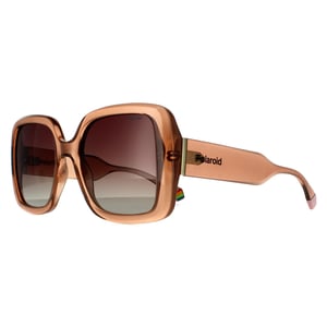 Polaroid Square Womens Beige Brown Gradient Polarized Sunglasses