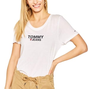 Tommy Jeans dames T-shirt met het hartlogo van het bedrijf