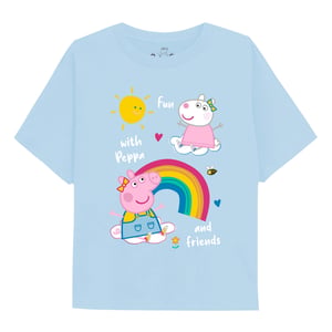 Peppa Pig Meisjes Regenbogen & Vriendjes T-shirt met lange mouwen (Lichtblauw)