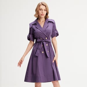 Katoenen trench-coat jurk