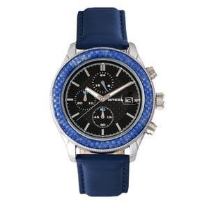 Breed Maverick chronograaf horloge met leren band en datum