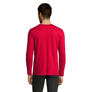 SOLS Heren Imperial Katoenen T-shirt met lange mouwen (Rood)