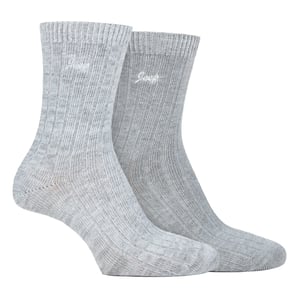 Womens Walking Boot Socks | Jeep | 2 Pack High Performance Polyester Running Socks - Slate / White