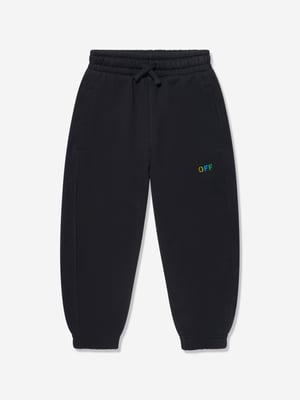 Off-White Kids Diagonal Rainbow Joggers in Black