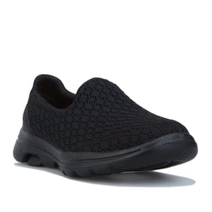 Girl's Skechers Junior Go Walk 5 Slip On Trainers in Black