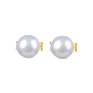 Luxenter Sterling Zilver 925 oorbellen met witte parel afgewerkt in 18K geelgoud - Basic