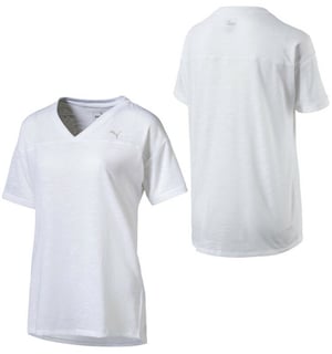 Puma Active Training Dam Boyfriend T-Shirt Tee Top Vit 515714 02 A3B