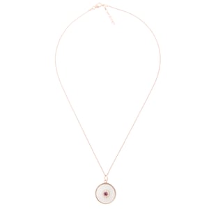 Orphelia 'Fia' Dames 925 Sterling Zilveren Ketting met Hangertje - Roze ZH-7293