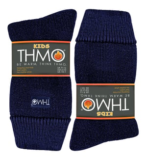 Kids Thermal Socks for Winter | THMO | Warm Fluffy Fleece Inner Socks for Boys & Girls - Navy