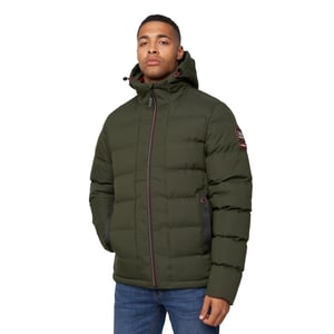 Crosshatch Heren Kampnew jas met reliëf (Donkere Olijf)