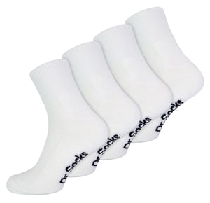 Herr Bamboo Diabetiska Ankelstrumpor | Dr.Socks | Extra Breda Träningsstrumpor i Svart & Vitt - Vit