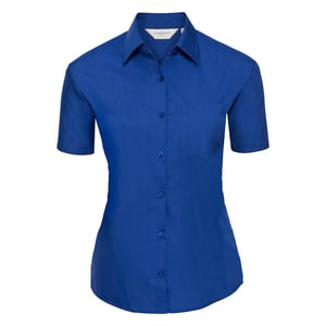 Russell Collection Dames/Dames Klassiek Polycotton Easy-Care Overhemd met Korte Mouwen (Helder Koninklijk)