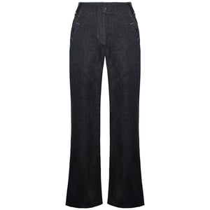 Timberland Wide Leg Relaxed Chambray Navy Blauw Dames Linnen Broek A0597 440