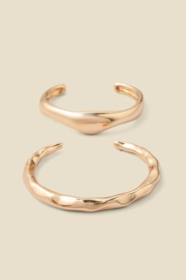 Gold Set Of Two Bangle Bracelets