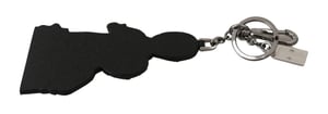 Dolce & Gabbana Kvinna Läder Dominico Stefano #DGFAMILY Logo Badge Nyckelring