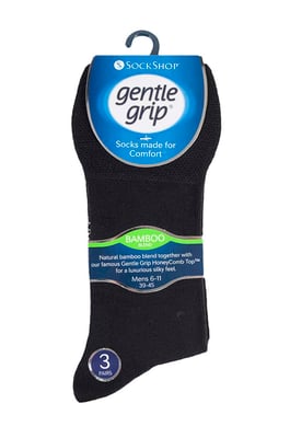 Sock Shop Gentle Grip - 6 Pairs Mens Non Elastic Bamboo Socks - SOMRM02