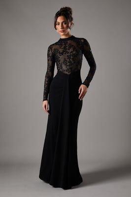 Lace Maxi Dress With Lace Mix