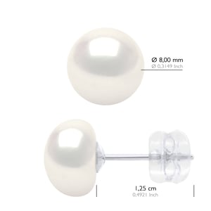 Örhängen Vitguld - Äkta odlade sötvattenspärlor Knapp 8-9 mm