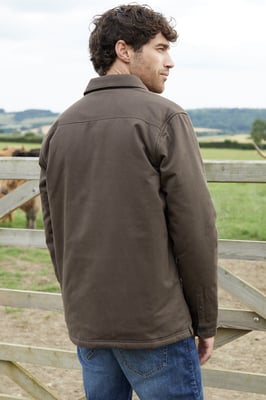 Chocolate 'Grande' Check Lined Cotton Shacket