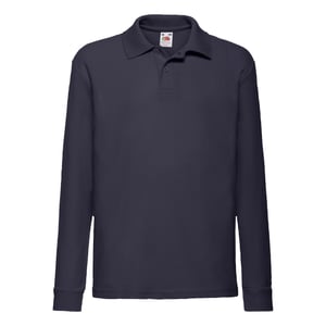 Fruit of the Loom Polo shirt met lange mouwen voor kinderen/kinderen