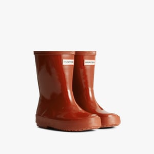 Hunter Kids First Gloss Rubberen Militaire Rode Regenlaarzen