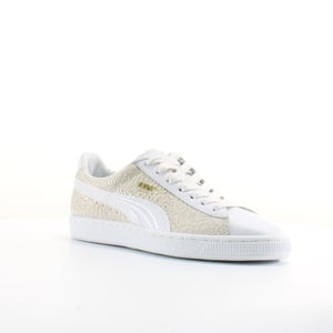 Puma Basket Crocodile Vit Läder Herrar Snörning Träningsskor 358872 01